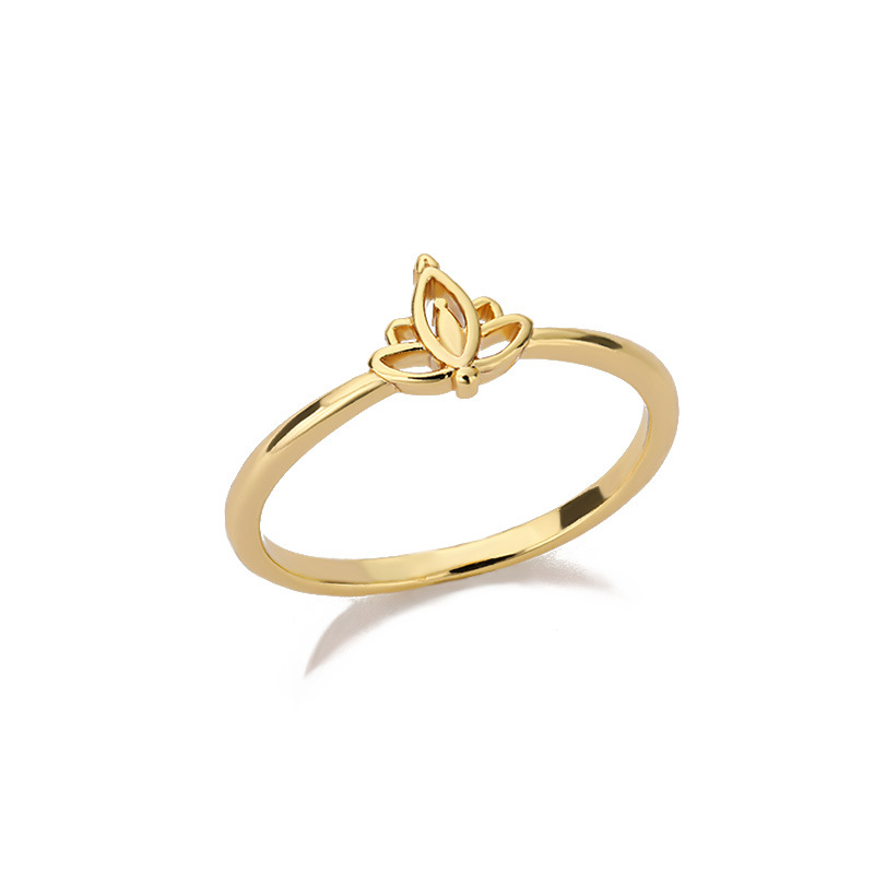 Gold Hollow Lotus Ring
