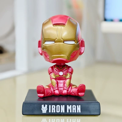 Ornament Bobblehead Doll | Car ornaments - -shaking-head-stone-steel-man