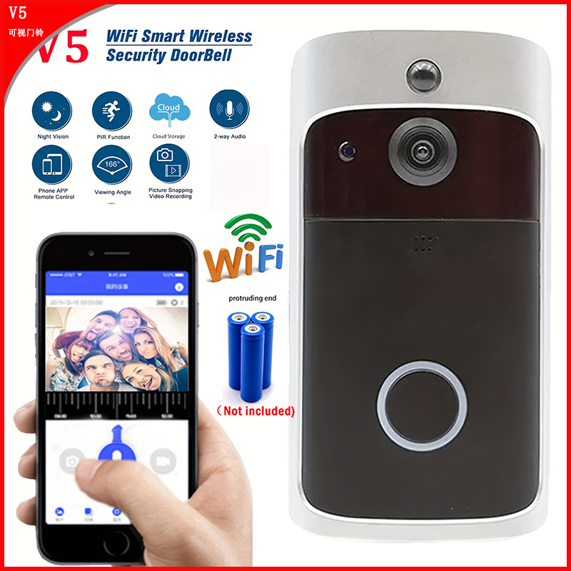 WIFI可视门铃无线智能门铃远程家用监控器 APP视频语音对讲门铃