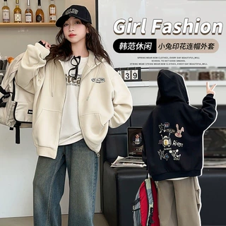 女童卫衣外套2026秋装新款儿童洋气时髦上衣中大童炸街连帽外衣潮