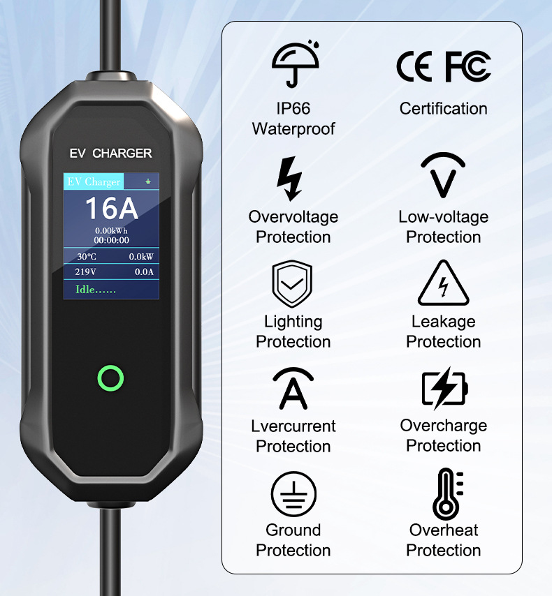 Type2 Charging Station 3.5Kw European Standard Tesla Aito New Energy Vehicle Fast Charging Portable Charging Gun