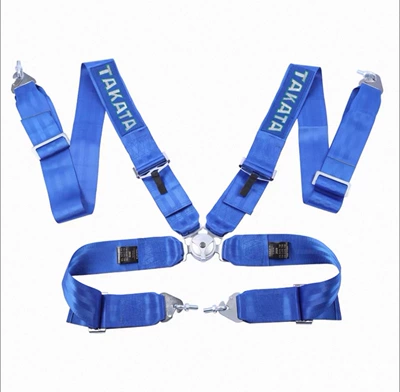 New TAKAT racing Car seat belt - blue-four-point-harness