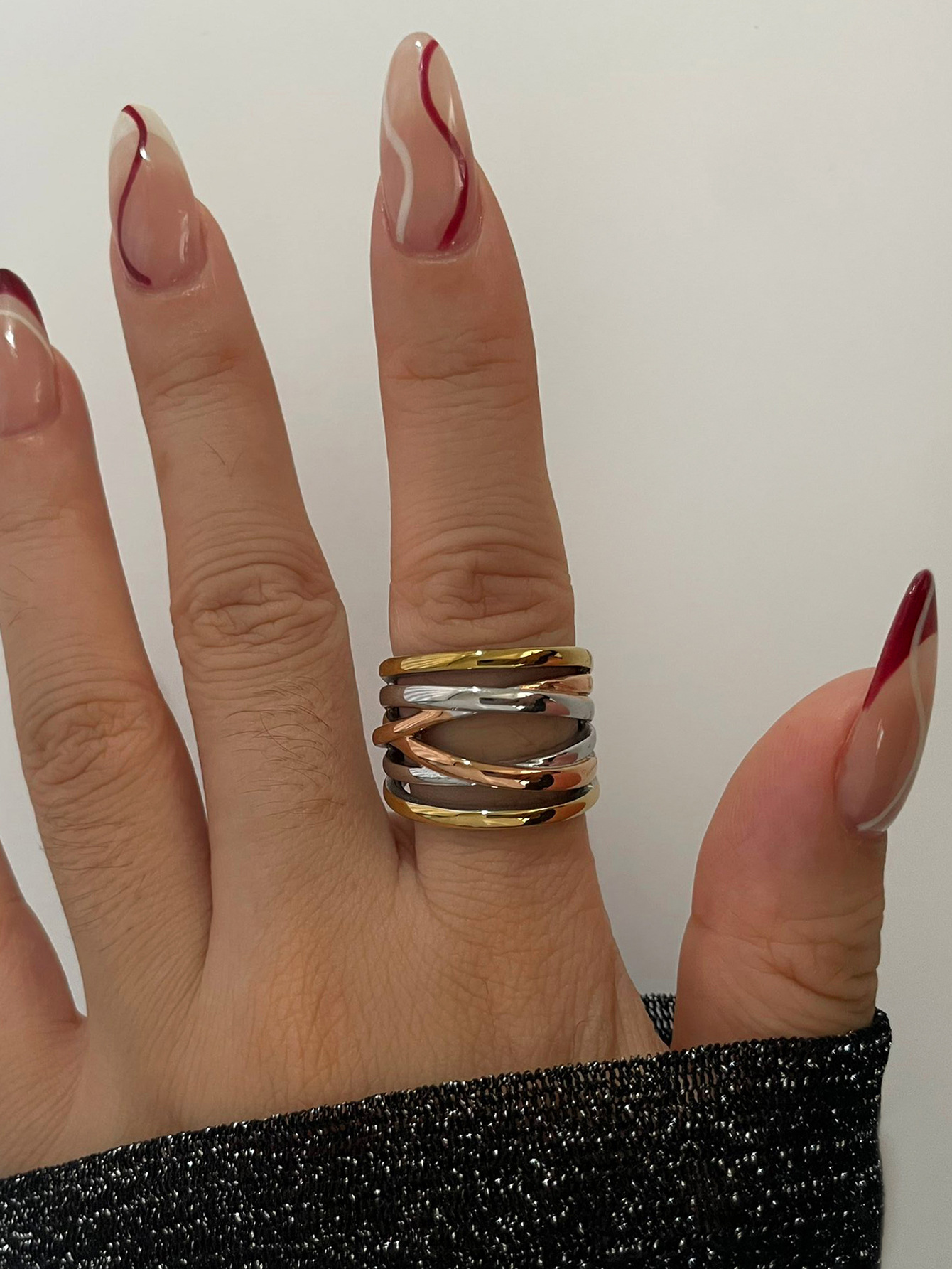 Rings Classification 316L Stainless Steel Cross Geometric Solid Color Waterproof Non Tarnish Surgical Steel Modern Style Classic Style Rings For Women's