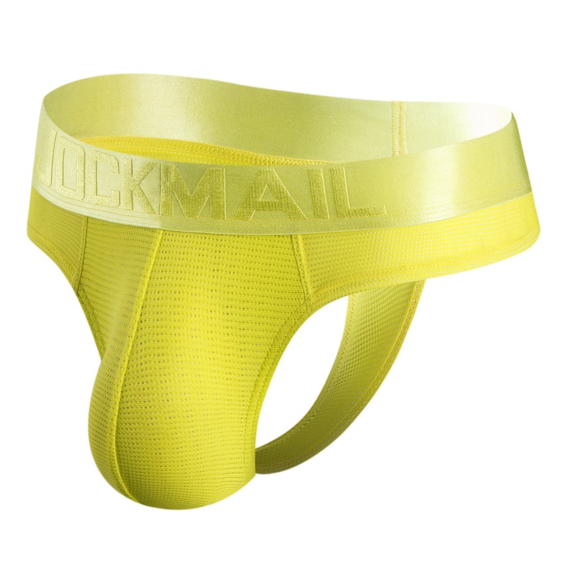 JOCKMAIL hombres Tanga bikini ropa interior de los hombres emocional sexy choque bolsa convexa ropa interior brillante cinturón de seda