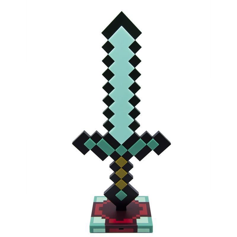 Lightsaber Diamond Sword Table Lamp, USB Rechargeable Pixel Night Light, Multi-color Base