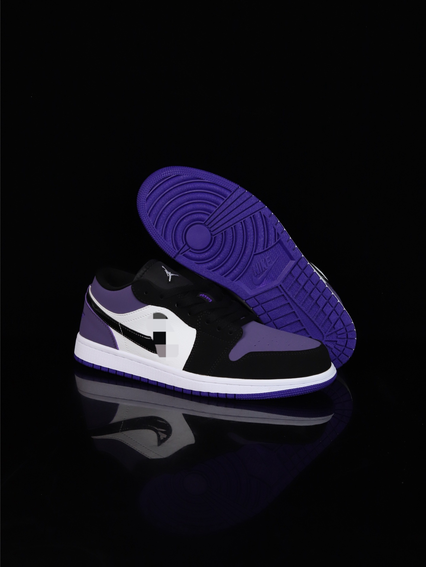 Purple black and white