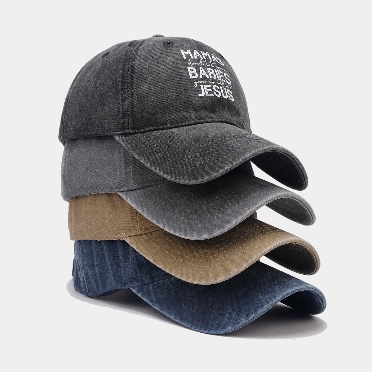 Gorra de béisbol estilo americano con letras vintage lavadas para mujer, gorra de moda retro para hombre, gorra informal de primavera y verano.