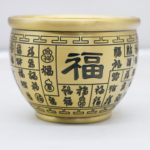 聚宝盆办公桌摆件风水摆件招财聚财铜缸摆件3号百福缸家居饰礼品