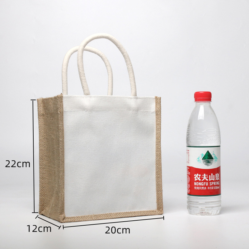 Bolsas de lino personalizadas en el sitio, logotipo impreso sin impresión, bolsas de lino al por mayor, bolsas de compras de regalo de boda