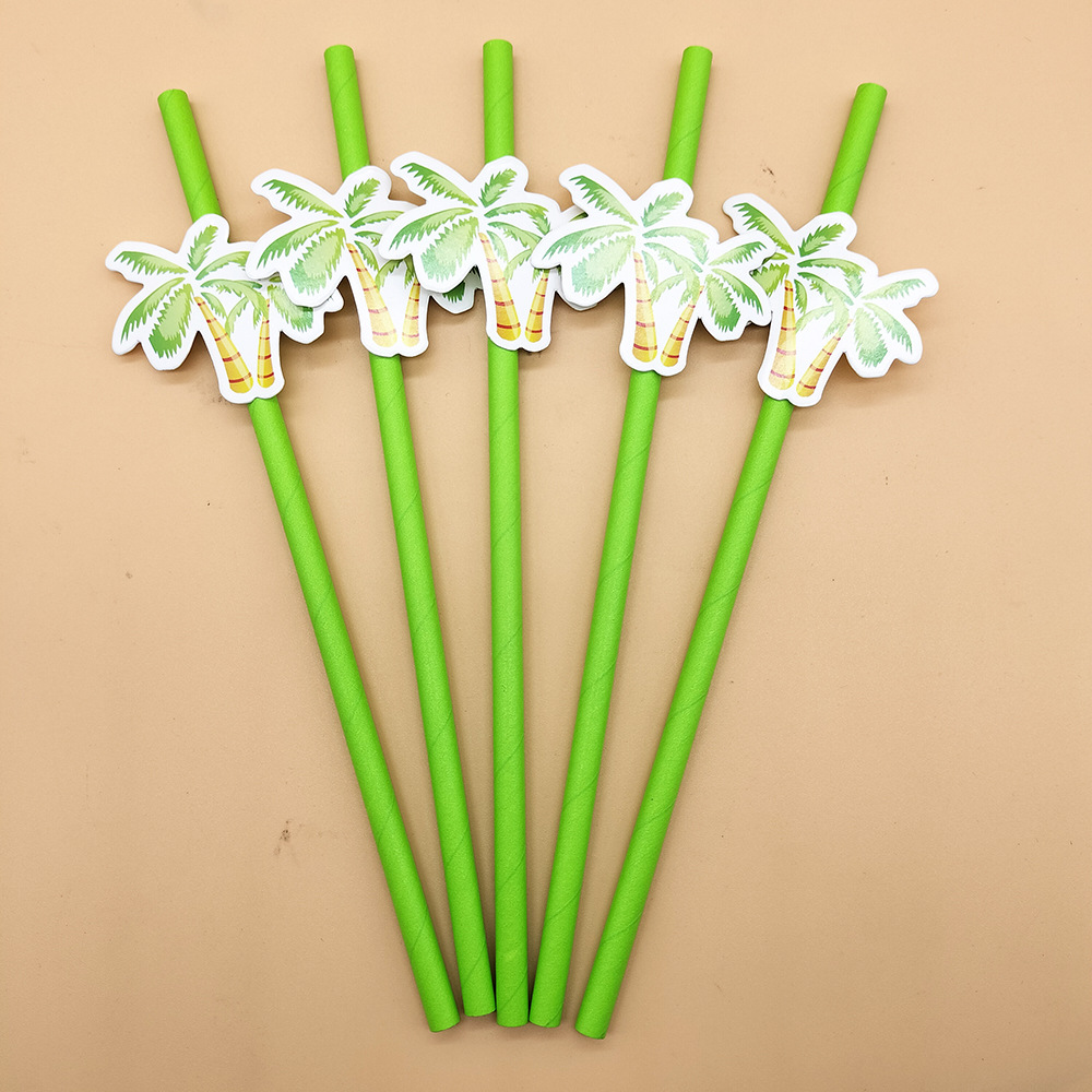 Fiesta de celebridad online paja Hainan tarjeta marrón papel decorativo paja desechable postre degradable leche Barra de té paja