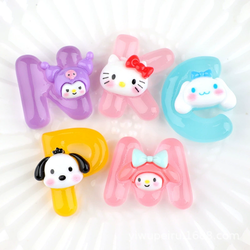 Glow-in-the-dark Sanrio letters cream glue decoration DIY clogs чехол для телефона смола аксессуары домашние материалы оптом