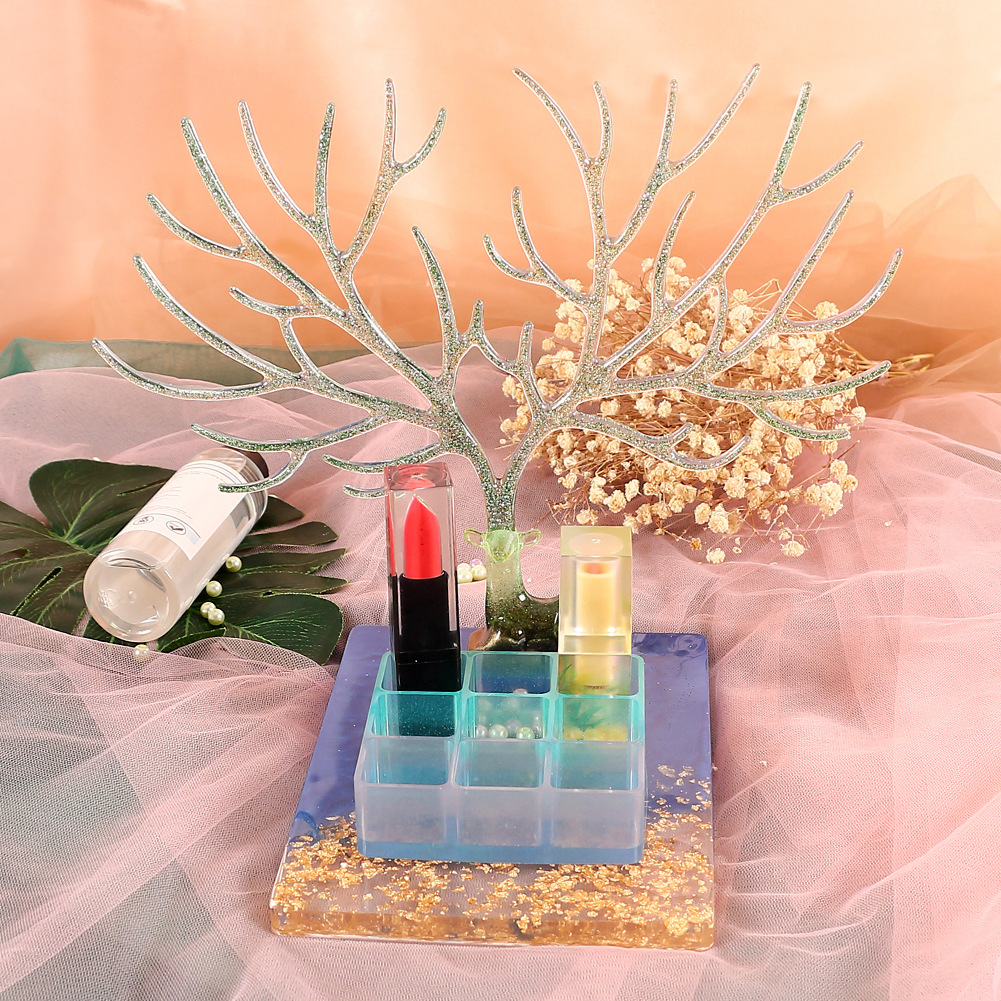 DIY cristal epoxi molde de pastel de silicona amor redondo cuadrado rectangular Mesa posavasos Decoración