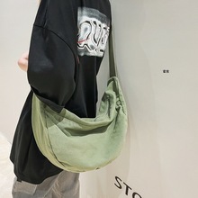 包包女韩版简约纯色饺子包男日韩睿营大容量学生单肩包情侣斜挎包