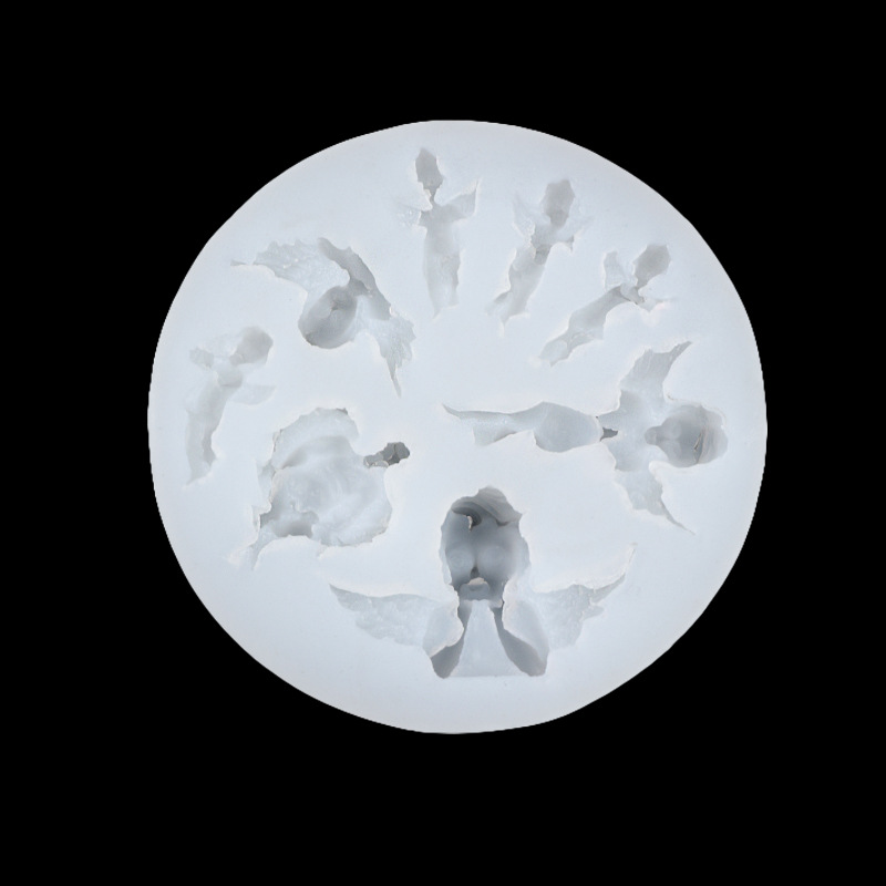 Ángel sirena comida y juego pastel año tras año bebé troyano decorativo pastel de hornear molde de silicona líquida