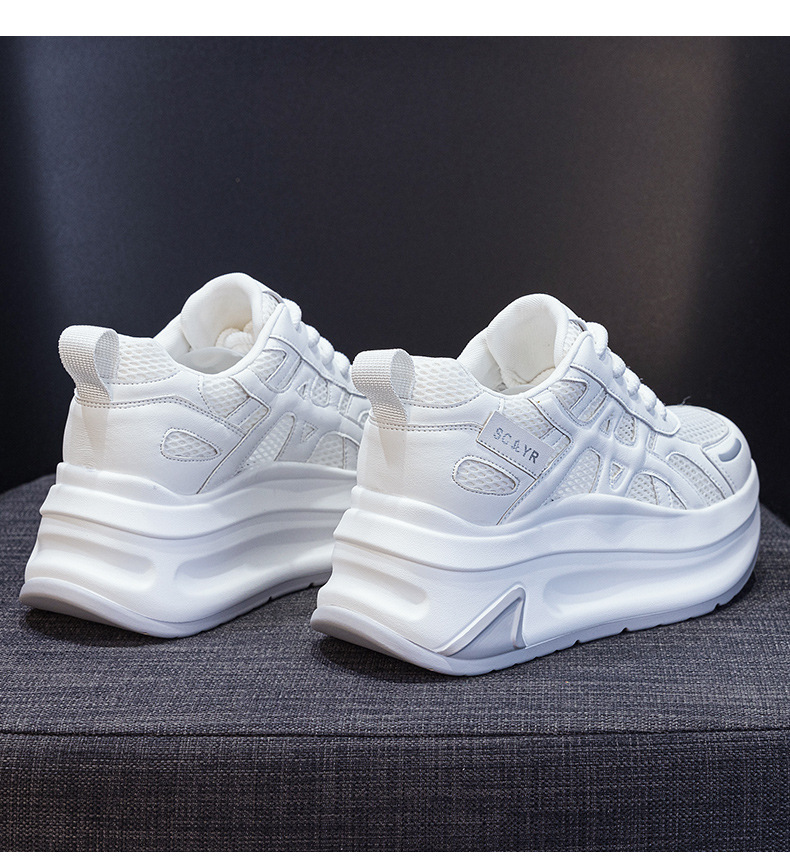 Giày sneaker nữ đế dày tăng chiều cao phong cách thể thao — M2852 be, M2852 xanh, M2852 vàng chi tiết 15