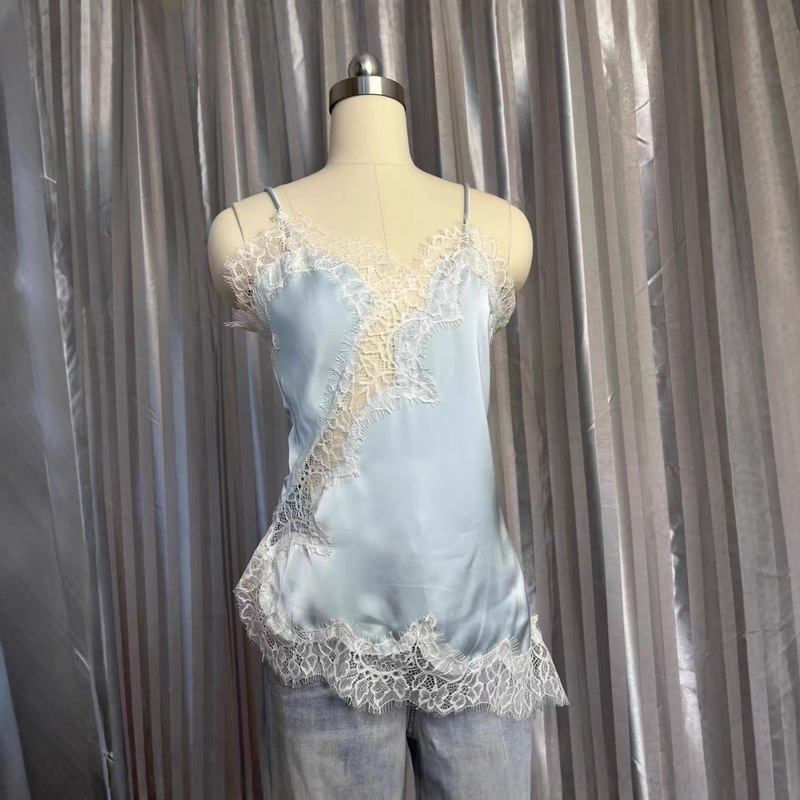 Cross-Border Wholesale 2026 Spring New Women's Fashion European and American Sexy Irregular Versatile Women's Camisole Lace Tank Top Cross-Border Wholesale 2026 Spring New Women's Fashion European and American Sexy Irregular Versatile Women's Camisole Lace Tank Top