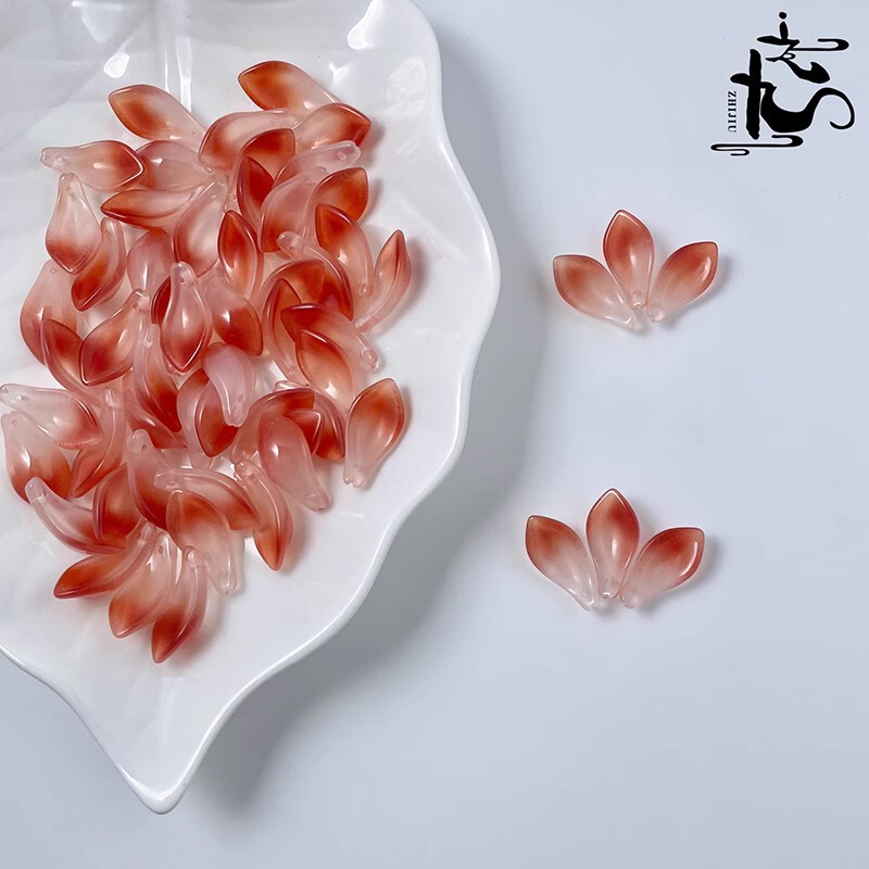Factory direct supply wood lotus colored glaze petals big Luoshen flower diy handmade ancient Chinese clothing hairpin material
