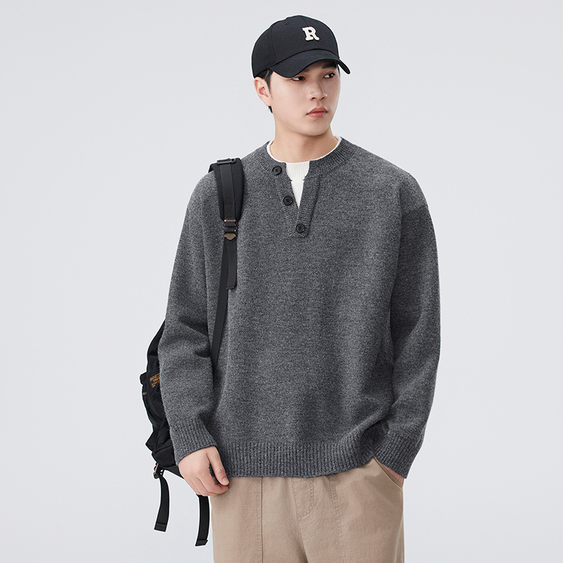 Anyang Fake Two-Piece V Neck Knitwear Men's 2025 Autumn and Winter New Fashion Brand Knitwear Loose and Handsome Inner Line Clothes