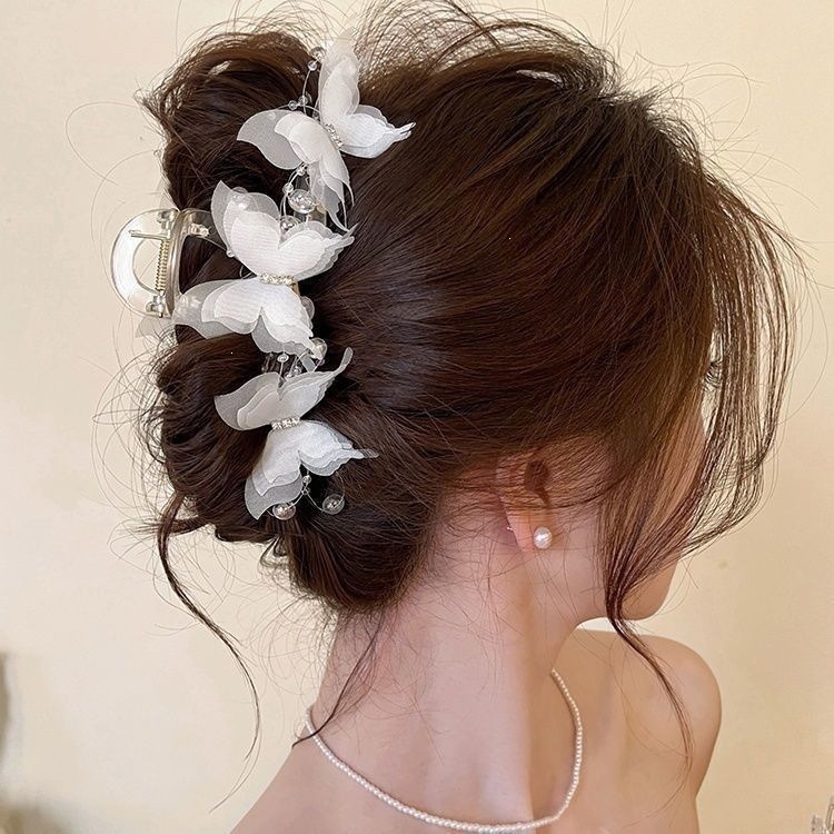 2026 nuevo clip de cabello ondulado clip de cabello de tiburón grande clip de cabello de mujer detrás de la cabeza de alta sensación clip de cabello accesorios para el cabello