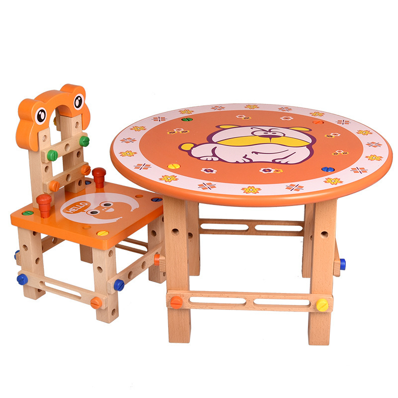 Transfronterizo Montessori Niños DIY Luban silla tuerca de desmontaje manual de montaje de la herramienta de montaje de juguetes educativos multifuncionales