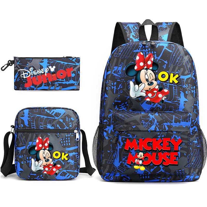 3-pieza portátil traje para niñas estudiantes universitarios niños mochila de lona Mickey/ratón 2022