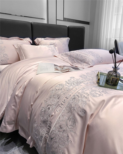 DI Austrian light luxury style high-end 100-count cotton four-piece set princess style pure cotton long-staple cotton quilt cover bed sheet home textile T
