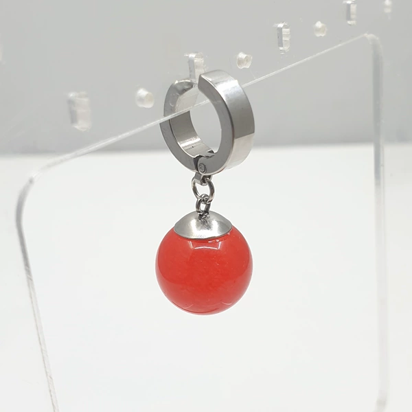 Short red ear clips