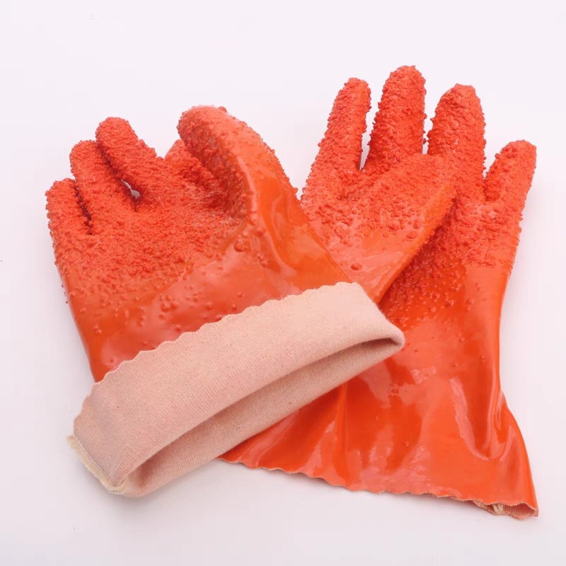 博尔格708防滑手套耐磨耐油耐弱酸弱碱防滑防水劳保带刺颗粒麻点