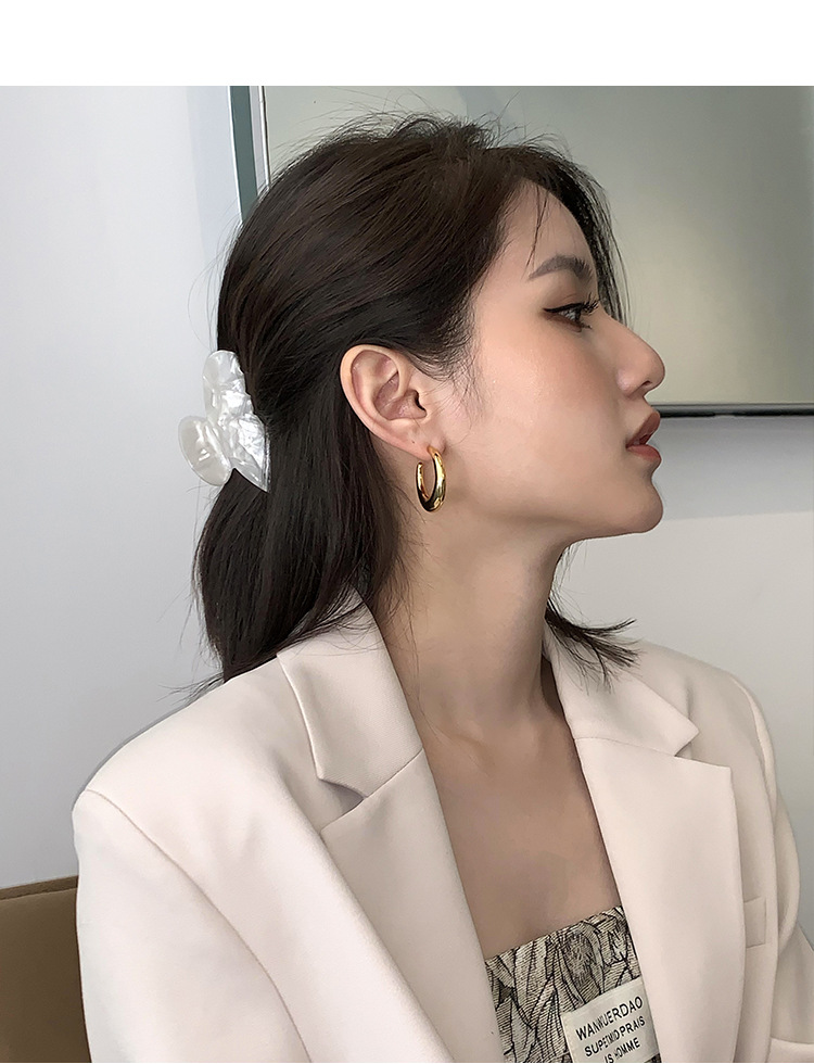 Hoop Earrings Classification 1 Pair Quantity 1 Pair Vintage Style Simple Style Solid Color Plating Copper Hoop Earrings