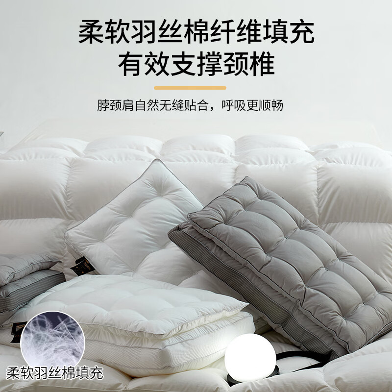 Almohada de fibra de hotel, almohada cervical, núcleo de almohada para dormir profundo, almohada para el cuello, un par de cabezas para dormir para adultos
