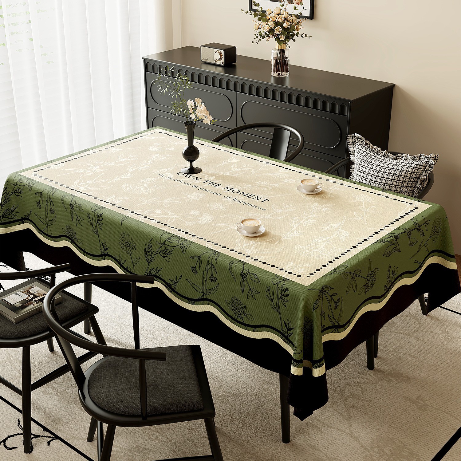 French-Style Retro Tablecloth, No-Wash, Waterproof, Oil-Proof, Heat-Resistant Pvc Dining Table Mat, Coffee Table Cloth, Light Luxury, High-End Feel, Customizable