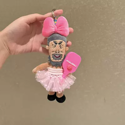 Bag Pendant Funny Doll | Pluş açarlıqlar - pink-pickleball-gauze-skirt-grandpa-cow-pendant