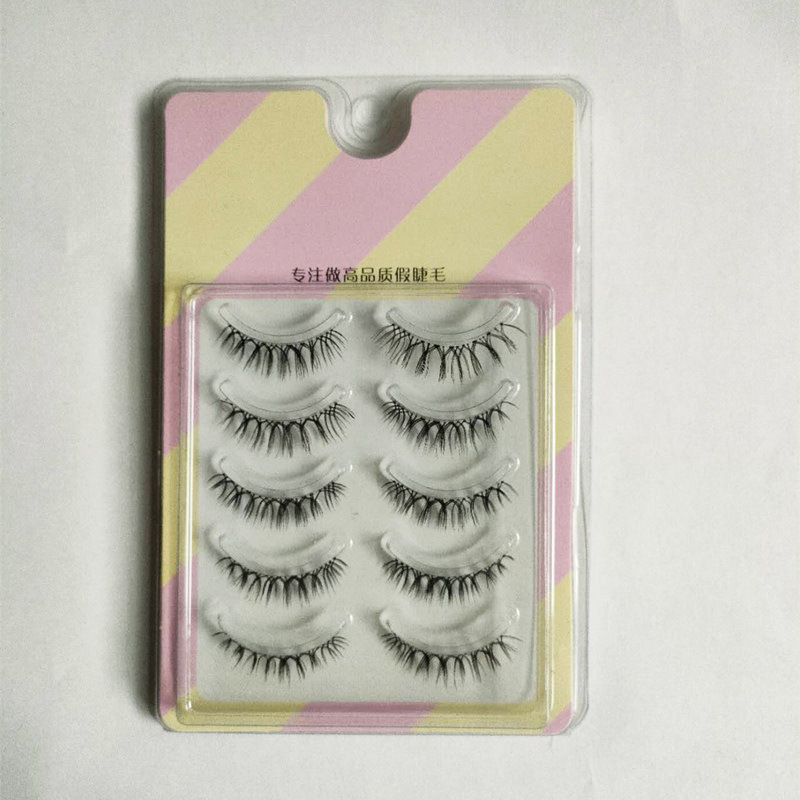 Suministro directo de fábrica transfronteriza natural larga Cruz gruesa japonés 3D afilado tallo transparente Luna doblar pestañas postizas