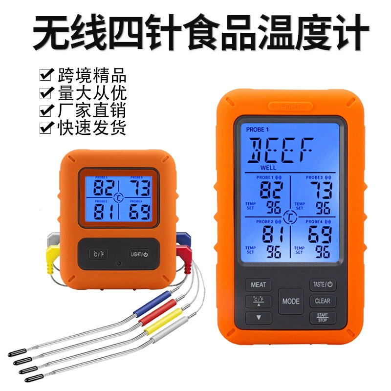 Беспроводной пищевой термометр Домашняя кухня Кулинария Термометр для барбекю Электронный цифровой дисплей Многоканальный термометр