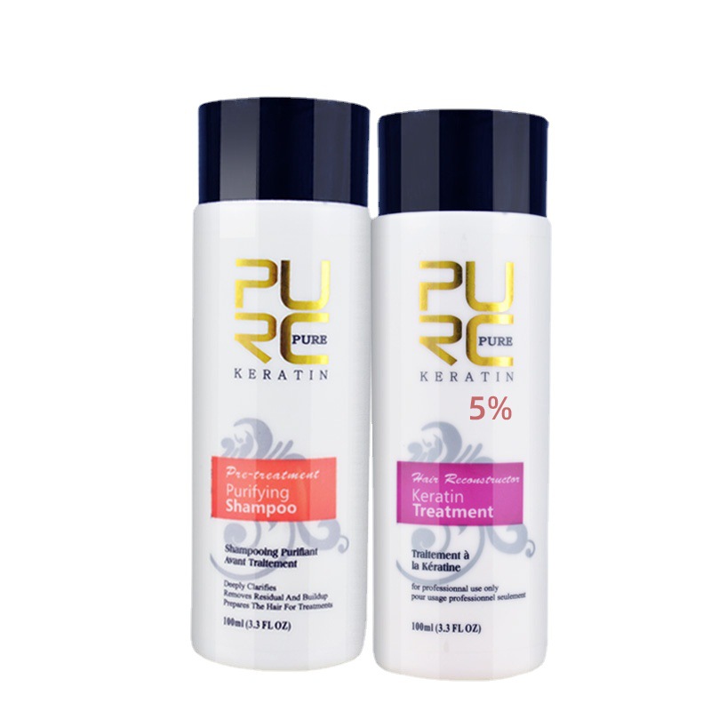 PURC Wash and Protect Pre-Pull Shampoo Plus 5% Brazilian Keratin Repair Dry Hair Straighten Hair Softening and Smooth