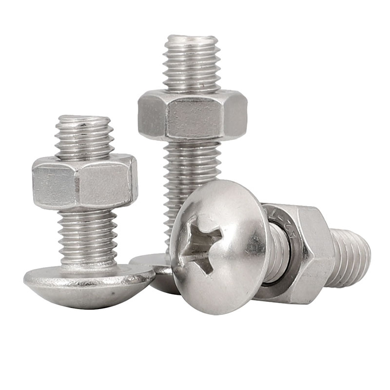 Tornillo y tuerca de cabeza plana cruzada de acero inoxidable 304 conjunto combinado tornillo de paraguas con capucha M3M4M5M6M8 image 3