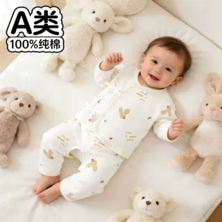 婴儿长袖分体套装夏季A类纯棉无骨宝宝和尚服舒适家居服睡衣批发