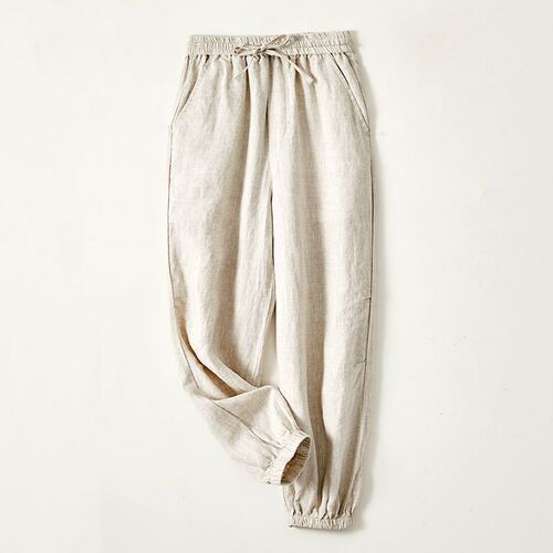 Linen casual pants, men's loose leg pants, men's sweatpants, new style, men's all-matching pants, cotton and linen trousers