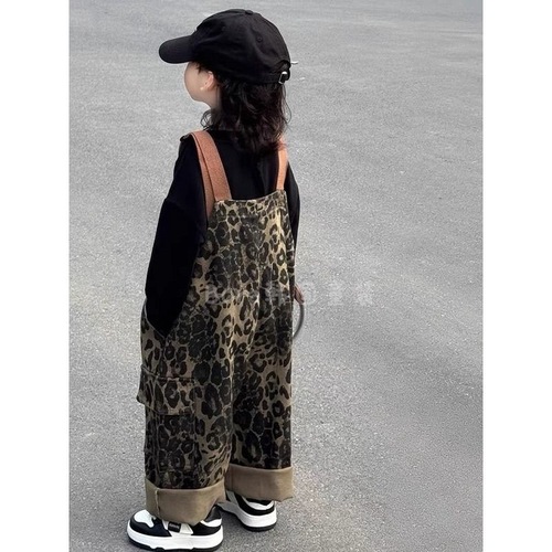 Children's Autumn Outfit 2025: Boys' High-End Stylish Belted Pants for Girls, Trendy Fashion Work Pants