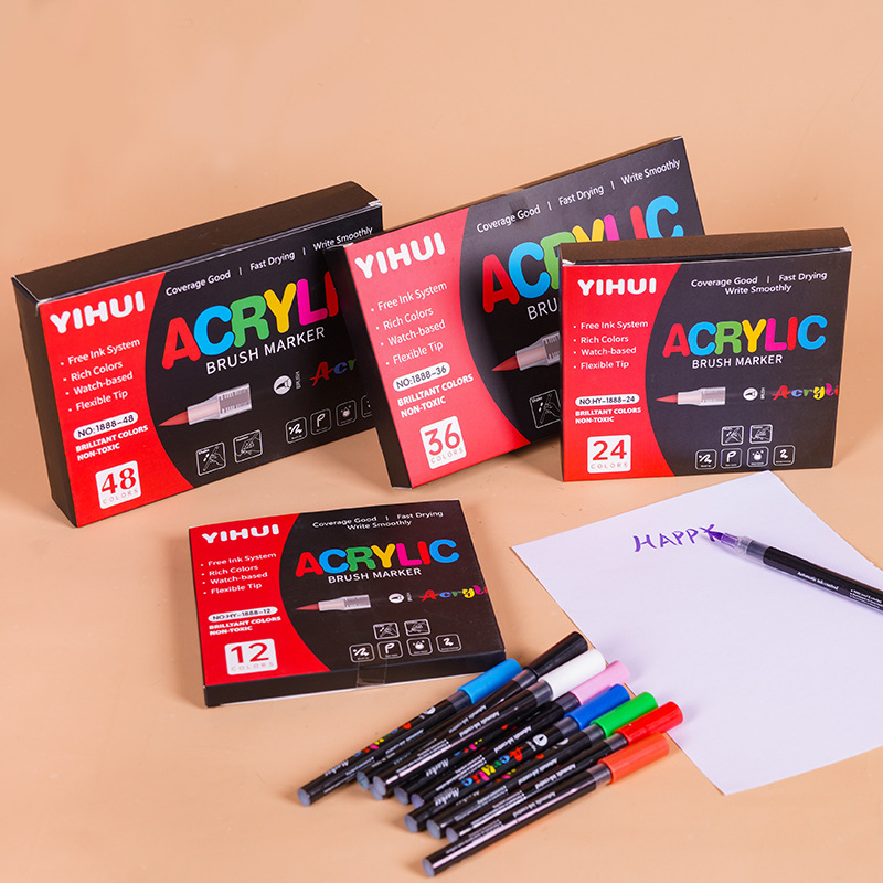 Amazon Tk Acrylic Marker Pen with Liquid Ink, Soft Tip, Metallic Color, Skin Tone, Suitable for Students and Art Students, Translucent and Layerable Colors