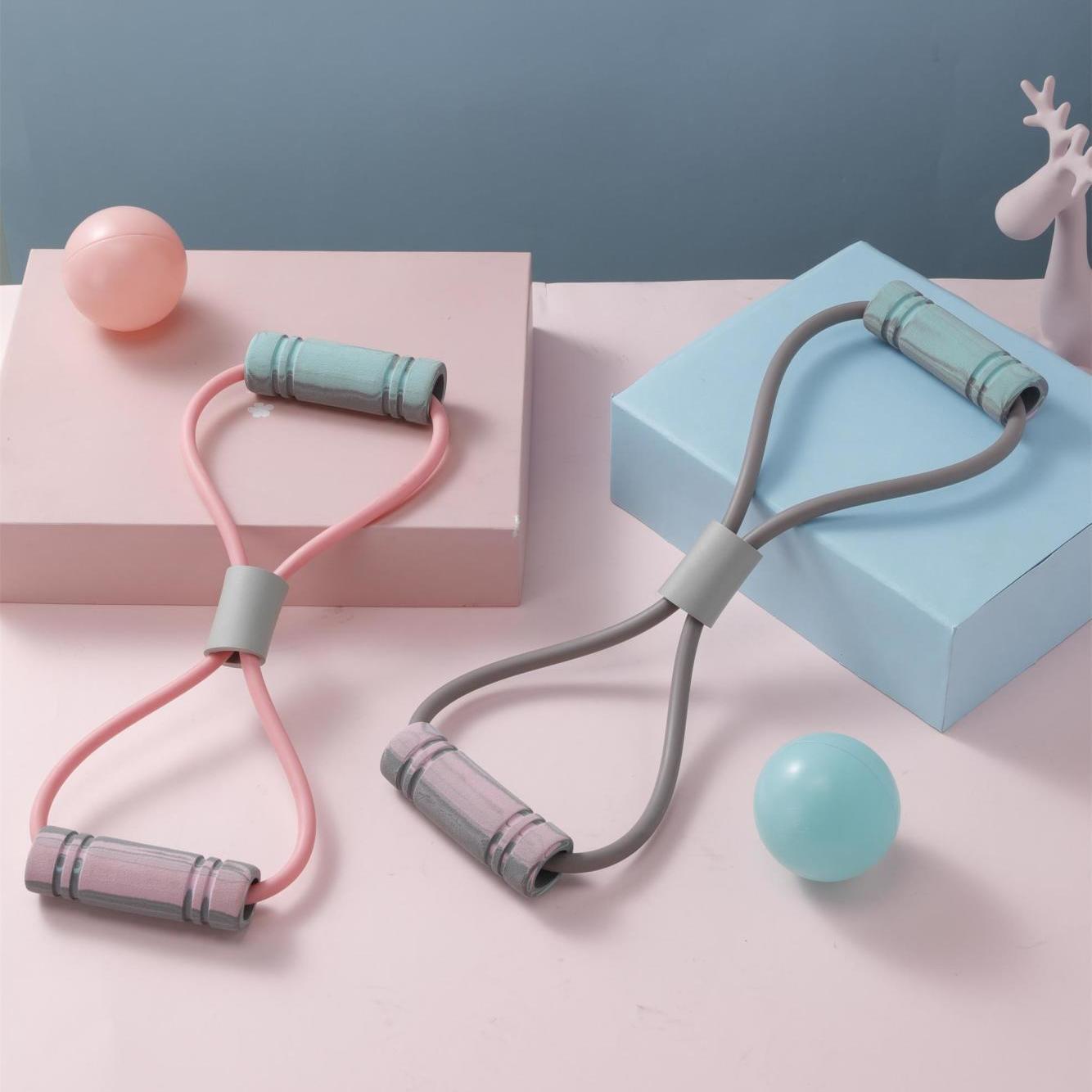 Dispositivo de tensión de ocho caracteres dispositivo de tensión de pedal espalda belleza pecho expansor Pilates yoga TPE fuente fábrica 8-dispositivo de tensión de caracteres