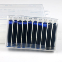 直液式可替换墨水囊大容量10支装透明盒蓝黑色红色钢笔墨水