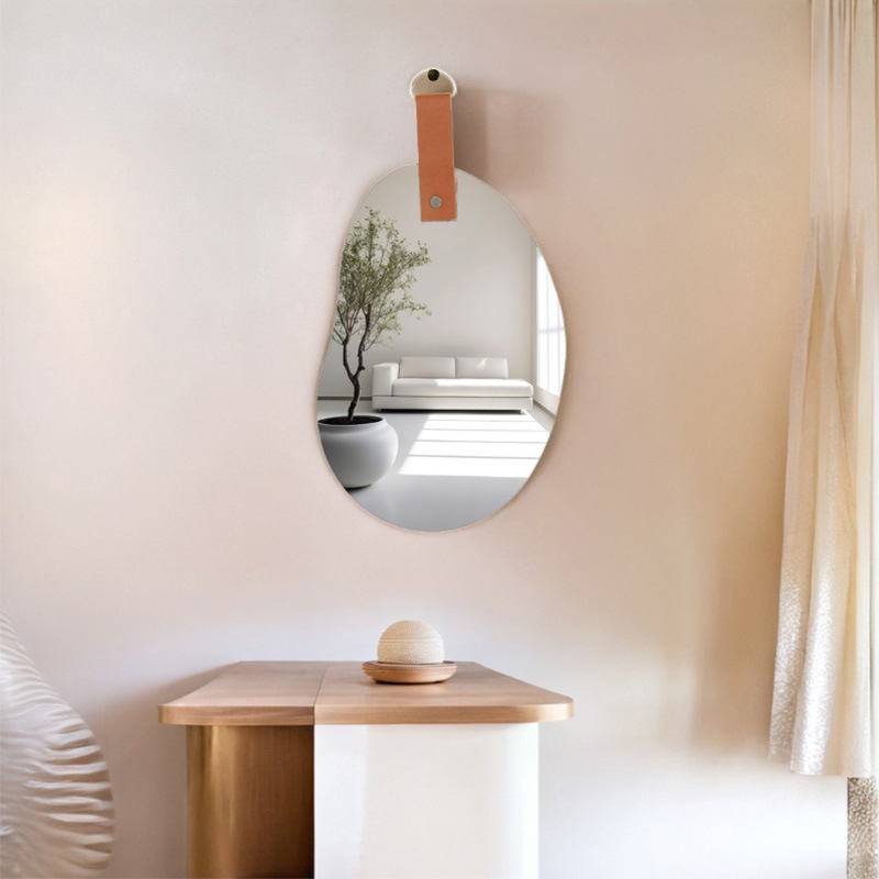Customized Heterosexual Hanging Belt Hanging Mirror Wall-Mounted Desktop Bathroom Bedroom Toilet Makeup Mirror