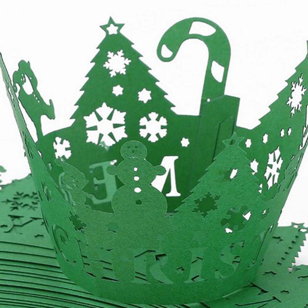 圣诞节蛋糕纸杯蛋糕纸围边镂空花边圣诞树装饰雪花雪人花边现货