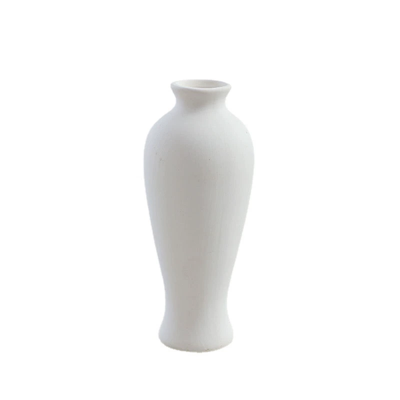 White plain-fired ceramic vase toddler diy parent-child painted graffiti small vase dried flower decorative ceramic crafts
