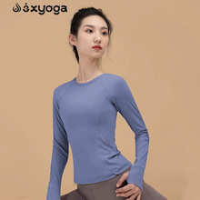 瑜伽服上衣女带胸垫显瘦高级感2023新款高颜值普拉提运动秋冬长袖