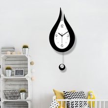 创意欧式水滴静音摇摆挂钟客厅个性时尚钟表现代简约卧室石英挂表