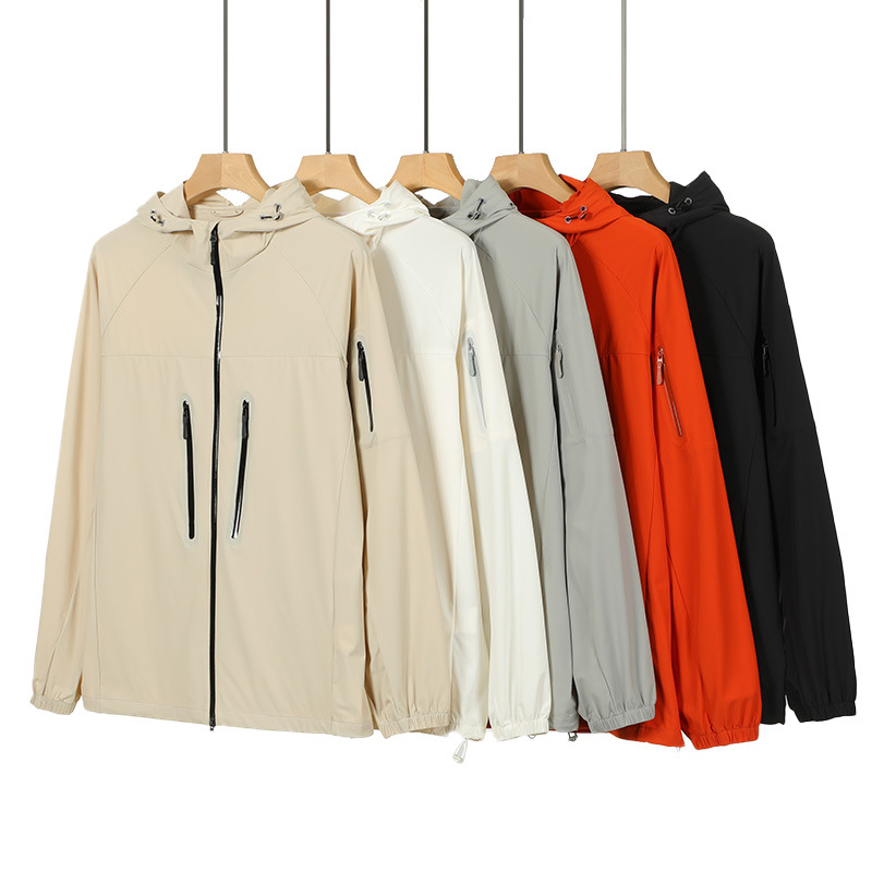 Luz y delgada sensación fría anti-UV 50 + verano al aire libre ropa de pesca protector solar chaqueta de hombre personalizada de alta gama