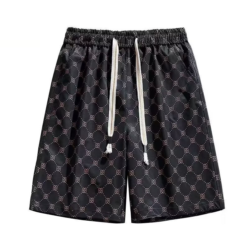 Summer all-over print wrinkle-resistant quick-drying casual shorts for men, trendy brand, versatile pants, Hong Kong style, high street, plus size, five-point pants