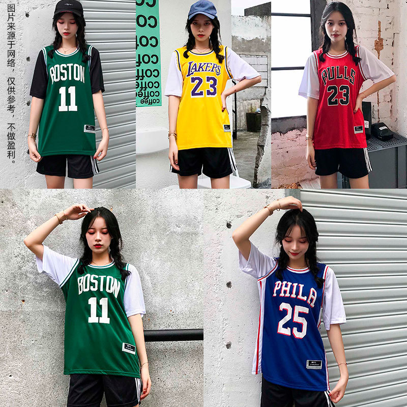 James Jersey Fake 2-Piece Set, Lakers Curry Kobe T-Shirt, Irving 11 Jersey Basketball Fan Version